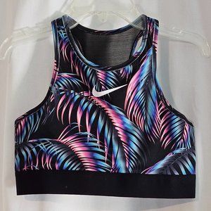 Nike Women's Dri-Fit Sports Bra - Palm Frond/Tropical Pattern - Size S